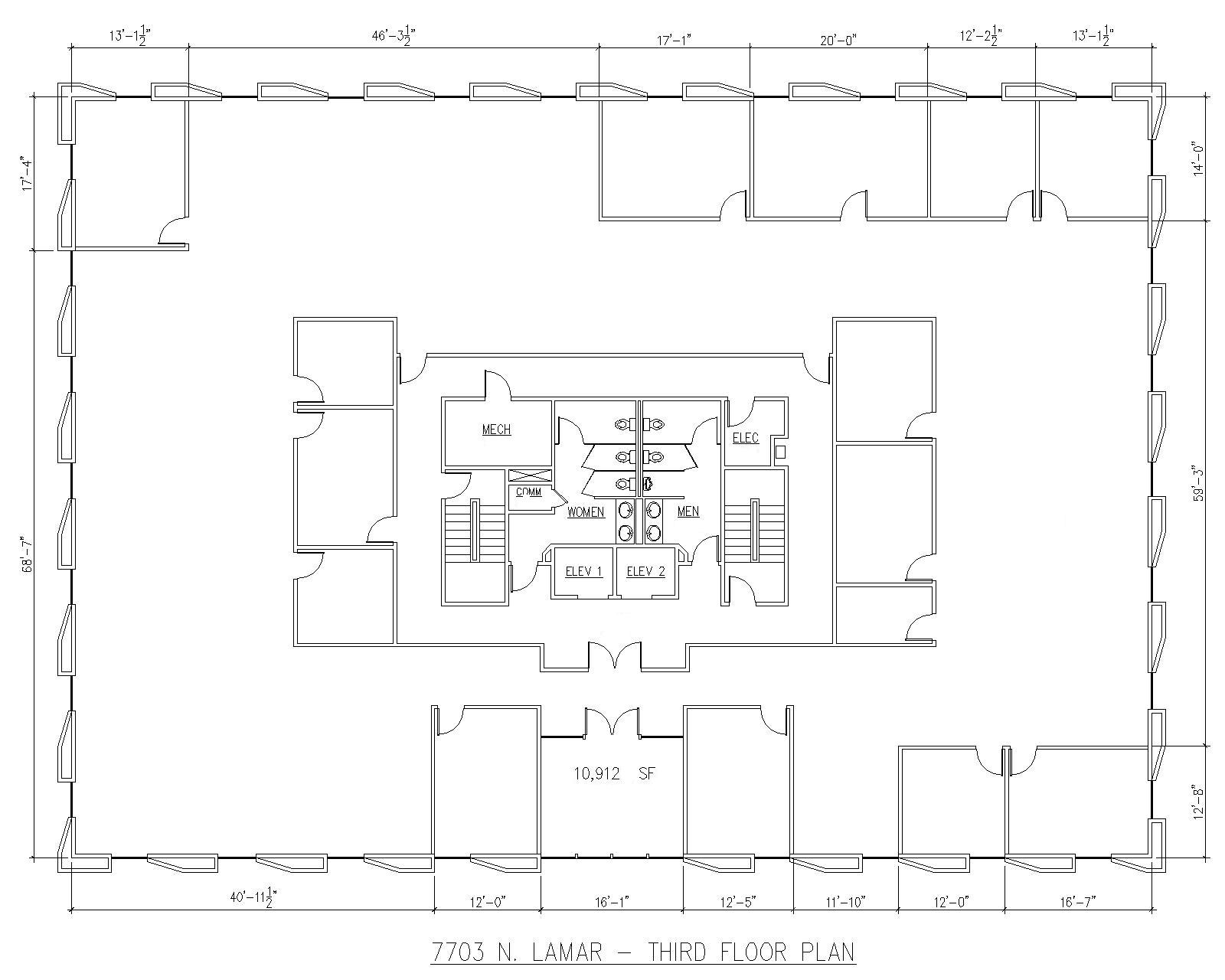 7703 North Lamar 3rd floor floorplan